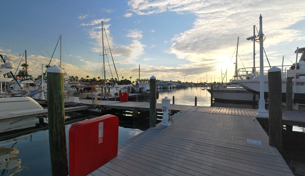 Sailboats and docks at Clearwater Beach Marina