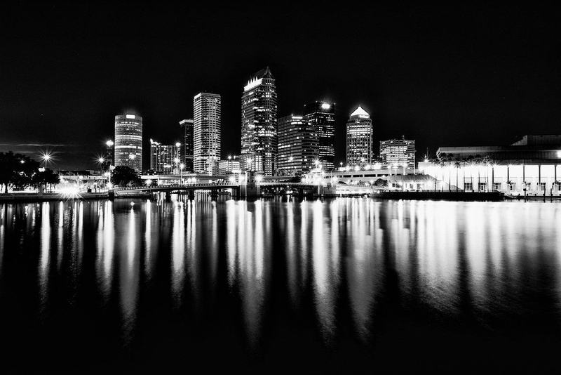 Downtown Tampa skyline at night